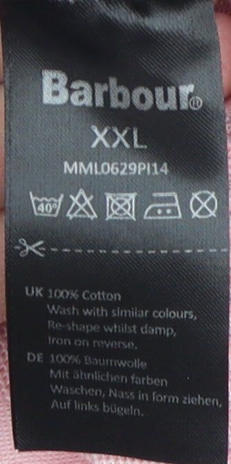 Barbour Men's Pink 2XL Polo Shirt - Casual Solid Cotton