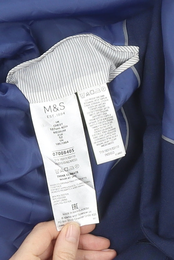 Marks and Spencer Men's Blue 42R Suit Jacket