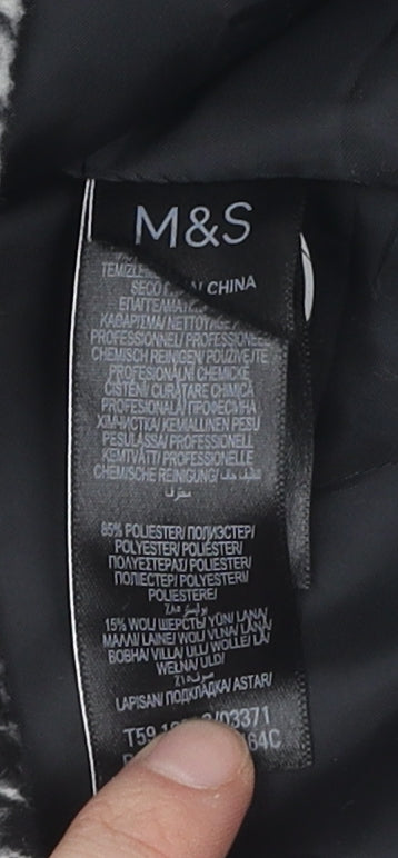 Marks and Spencer Women's Black Pea Coat - Size S Classic