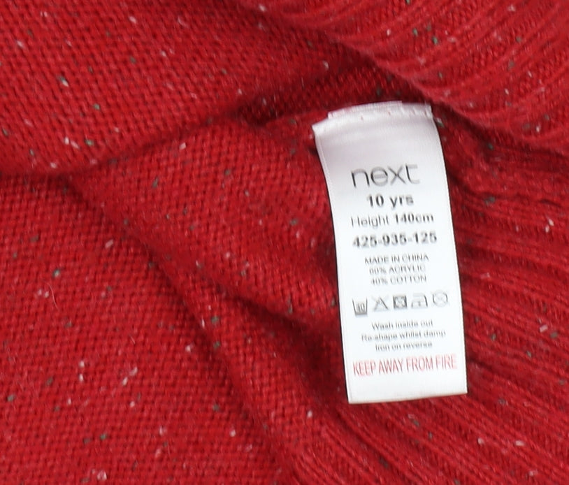 Next Boys Red Christmas Pullover Jumper, Age 10