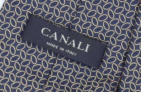 Canali Men's Black Geometric Silk Tie - One Size
