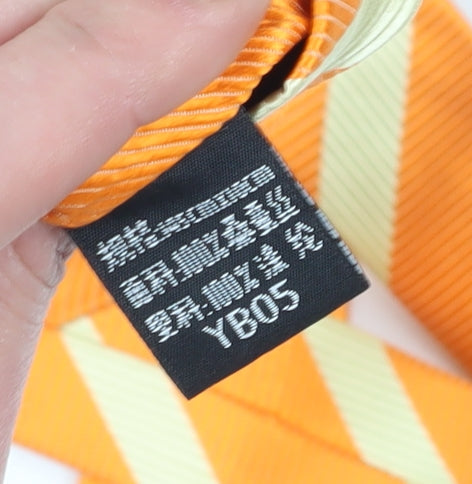Youngor Men's Orange Striped Silk Tie - Elegant Pointed Style