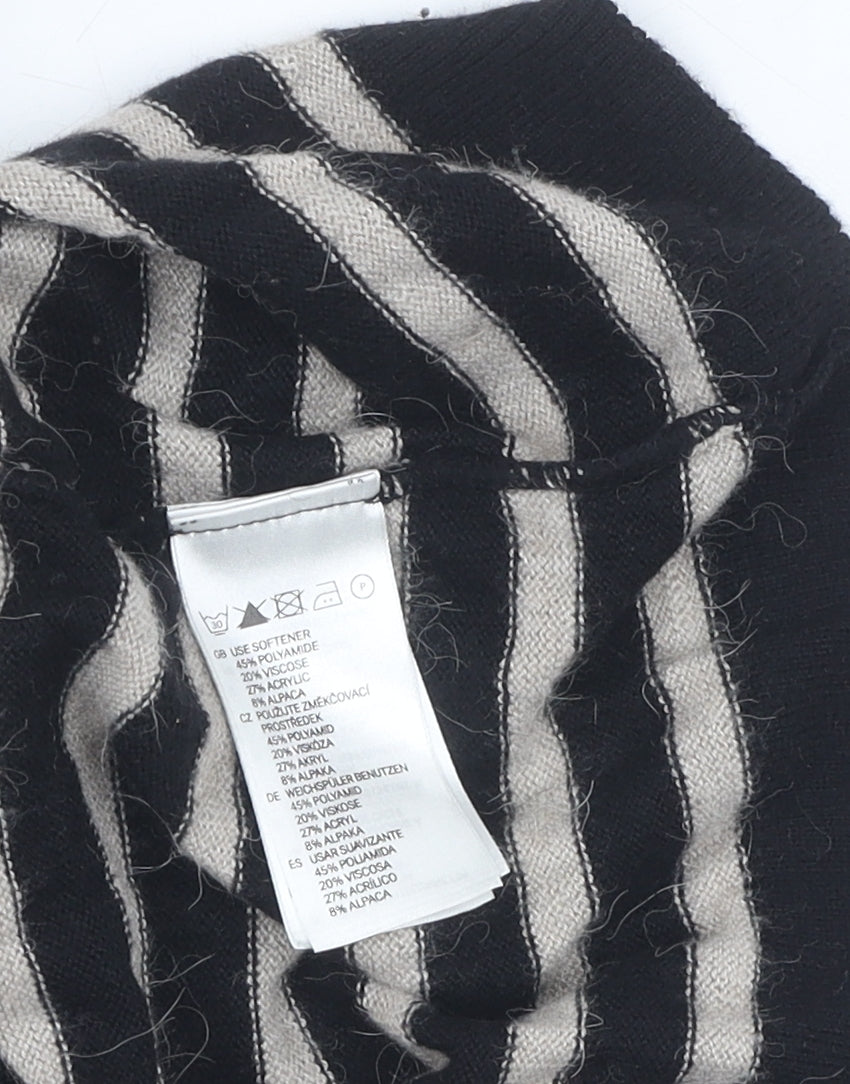 H&M Women's Black Striped Jumper Dress XS