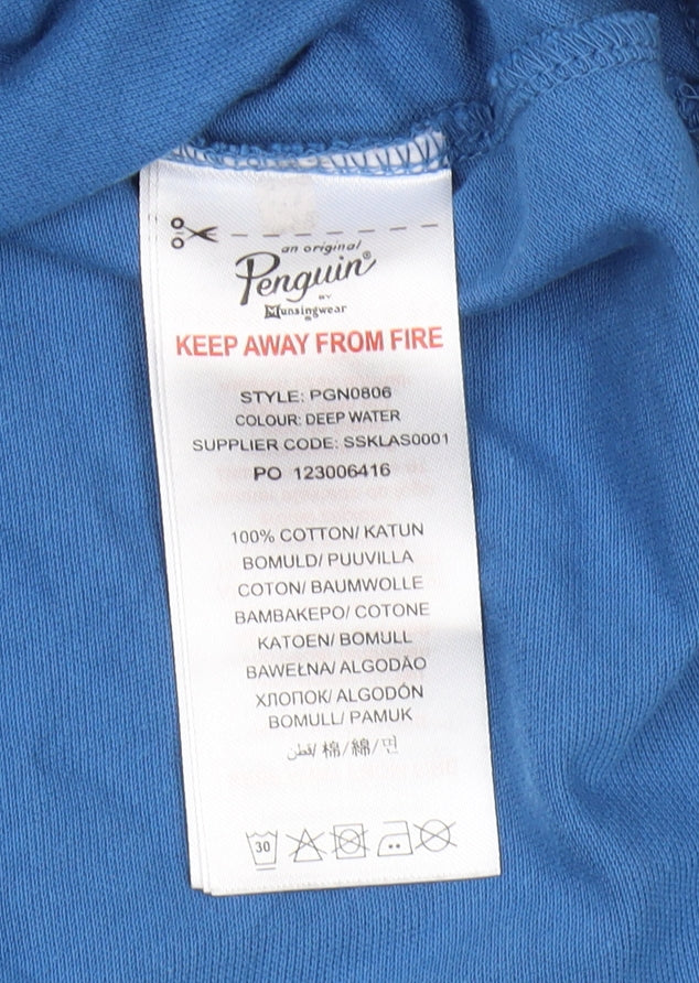 Original Penguin Boys Blue Polo Shirt 12-13 Y Casual Logo