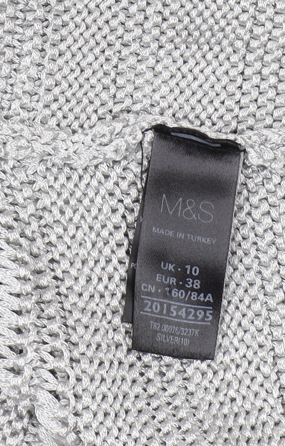 Marks and Spencer Silver Open-Knit Cardigan