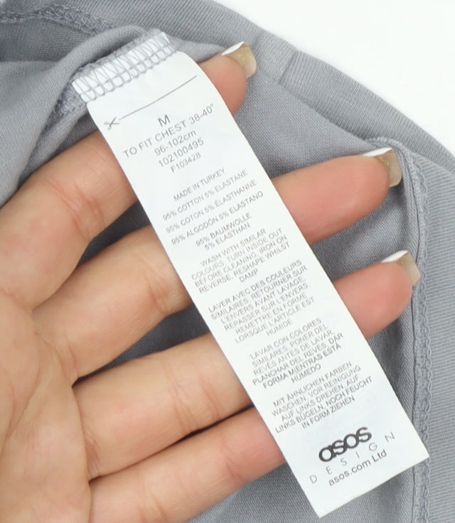 ASOS Unisex Grey Tank Top M - Casual Jersey Sleeveless