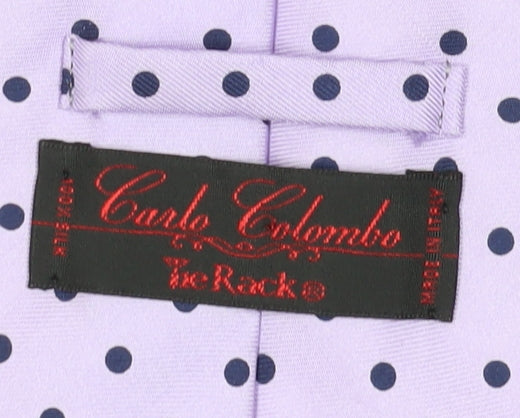 Carlo Colombo Men's Purple Polka Dot Silk Tie