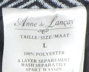 Anne de Lancay Women's Grey Herringbone Overcoat - L