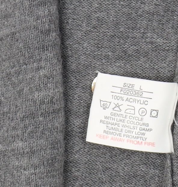 Joie de Vivre Women's Grey Cardigan - Size L, V-Neck