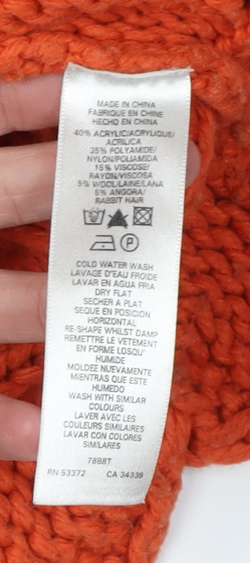 French Connection Women's Orange Roll Neck Pullover Jumper, S