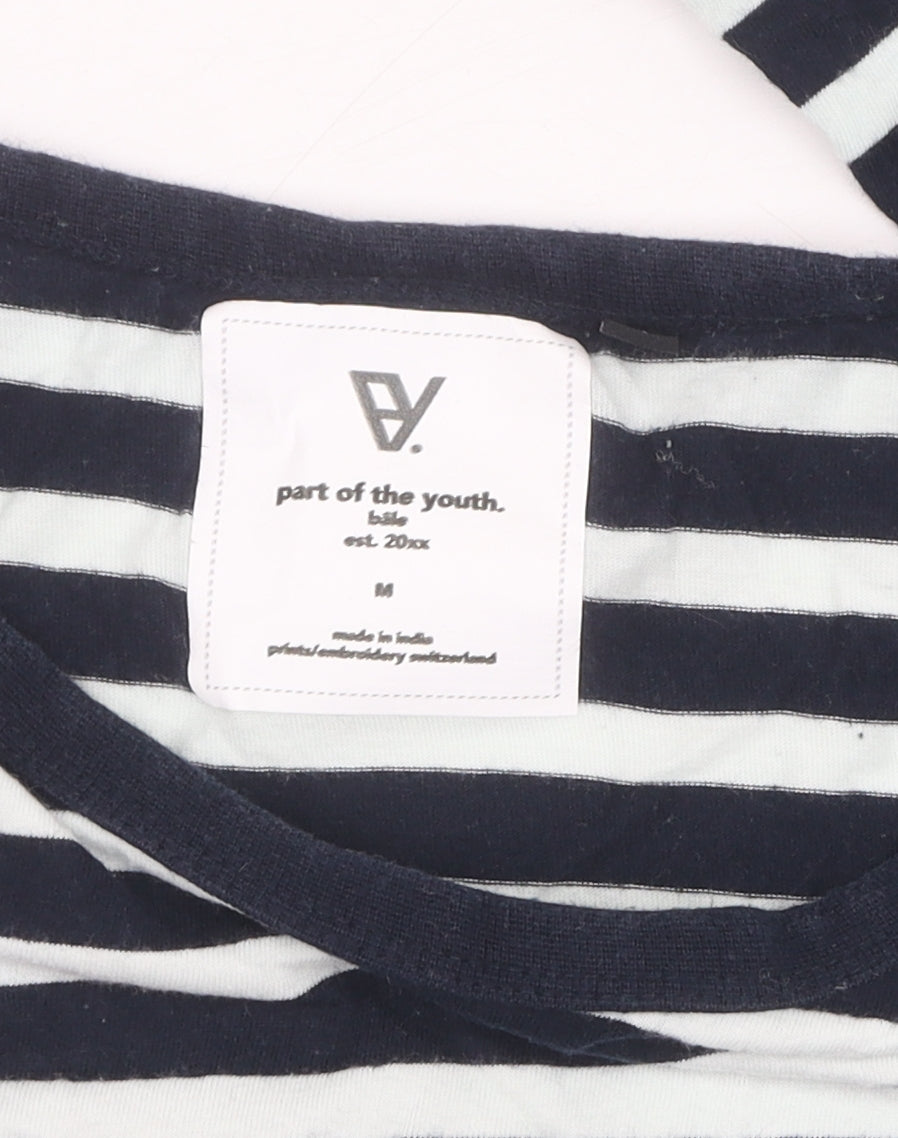 Part of the Youth Unisex Black Striped T-Shirt M