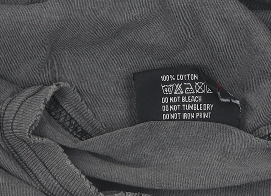 Carling Men's Grey V-Neck T-Shirt, Short Sleeve, One Size