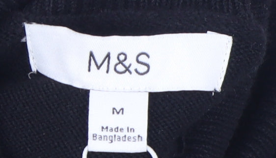 Marks and Spencer Women's Black Roll Neck Jumper, M