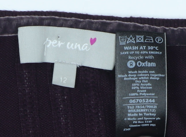 Marks and Spencer Women's Purple Cardigan Size 12