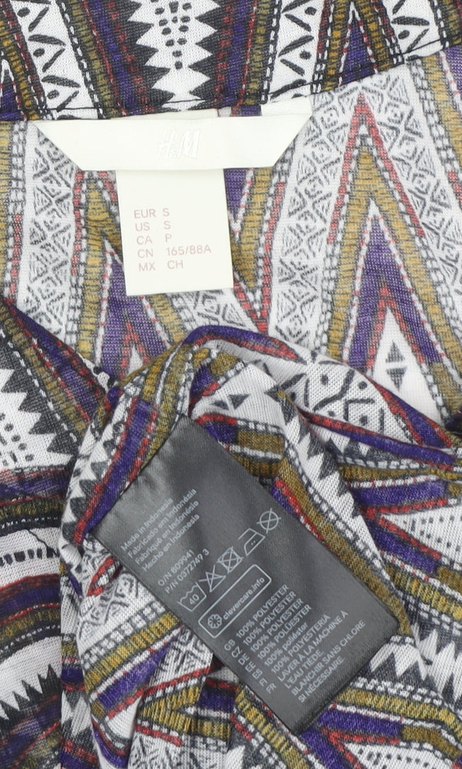 H&M Women’s Multicoloured Blouse, Size 12, Geometric Sleeveless
