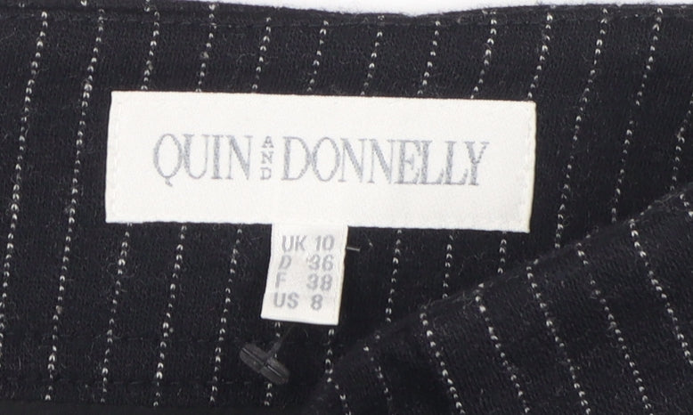 Quin and Donnelly Women's Black Pinstripe Pencil Skirt Size 10