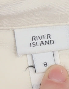 River Island Women's Beige Wrap Blouse Size 8