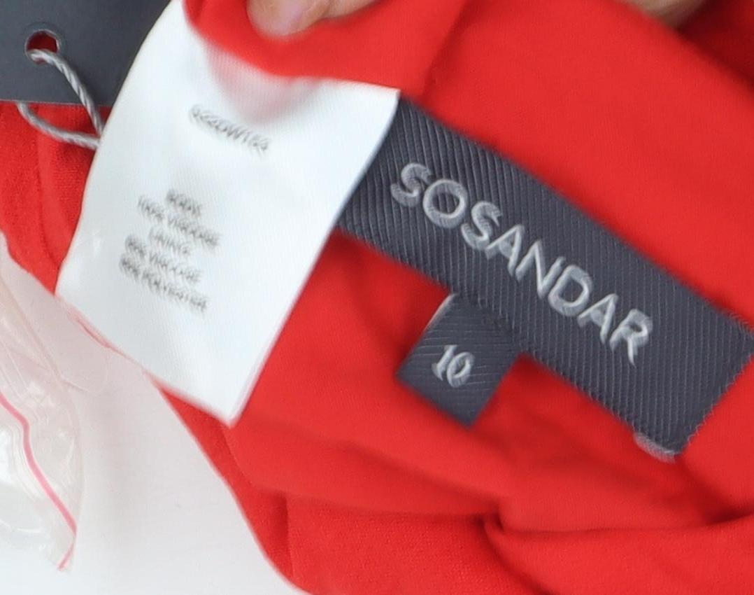 Sosandar Women's Red Polka Dot Shift Dress Size 10