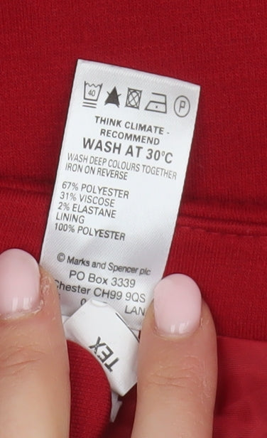 Marks & Spencer Women's Red Knee Length Pencil Skirt