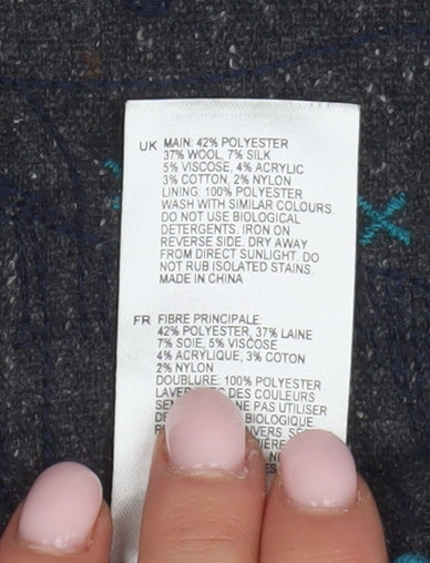 White Stuff Women's Grey A-Line Animal Print Skirt