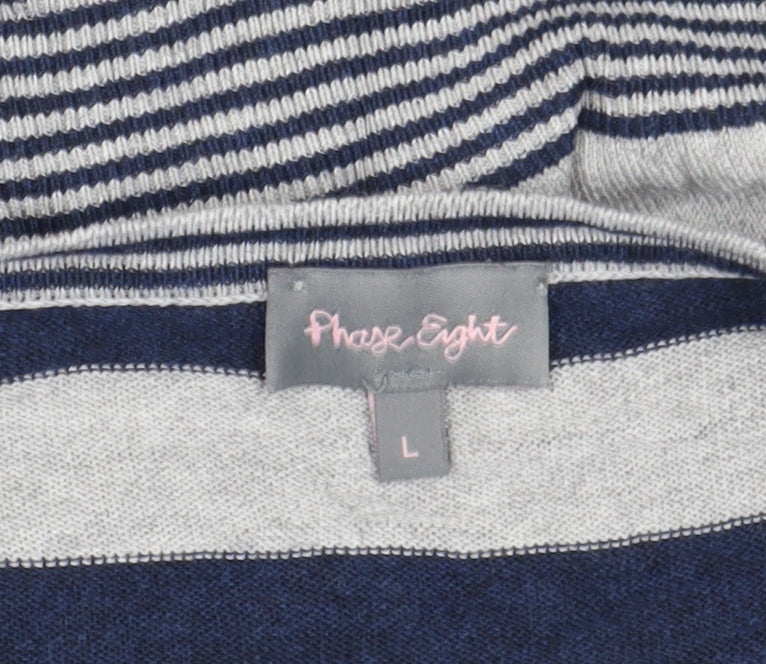 Phase Eight Women's Blue Striped Relaxed T-Shirt, Size L