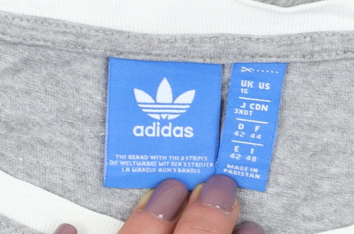 Adidas Women's Grey Cotton Basic T-Shirt Size 16