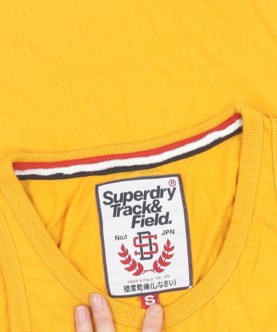 Superdry Men's Yellow Graphic Sleeveless T-Shirt S