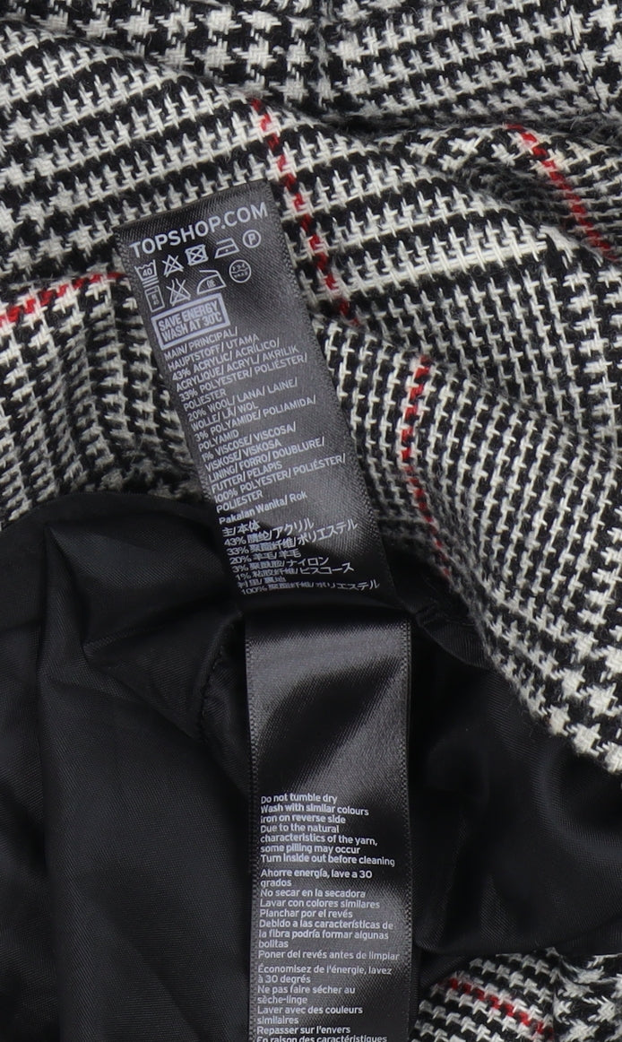 Topshop Women's Check Knee Length Skirt Size 8