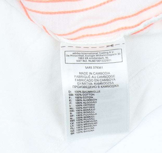 Adidas Women's White Tank Top Size 12 Sleeveless Scoop Neck