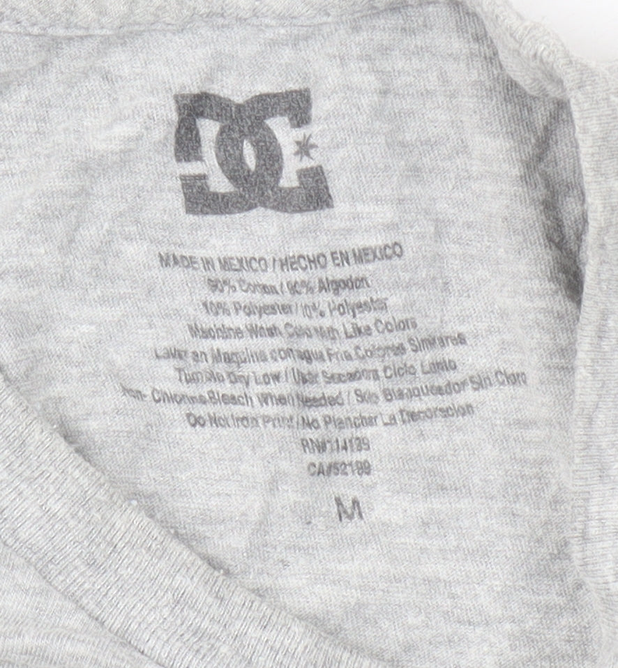 DC Shoes Men's Grey Graphic T-Shirt M Crew Neck Short Sleeve