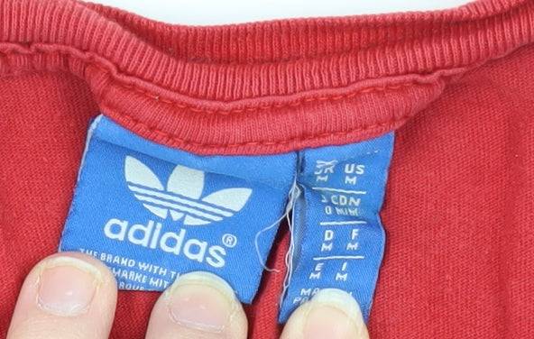 Adidas Men's Red Retro Sports T-Shirt Medium