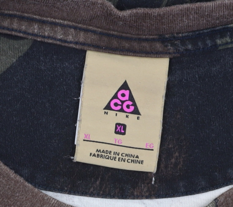 Nike Men's Multicoloured Camouflage T-Shirt XL