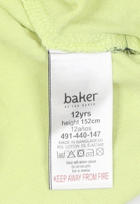 Baker by Ted Baker Boys Green Polo Shirt 12 Years Short Sleeve