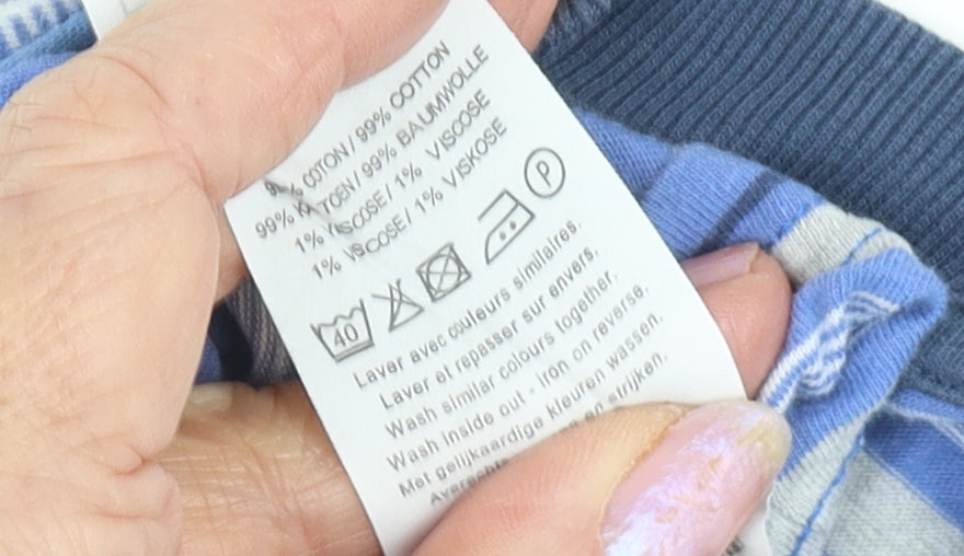 Damart Men's Blue Striped XL Pyjama Top