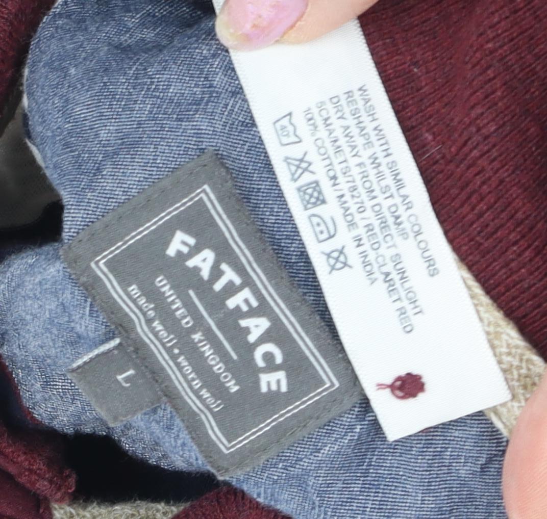 FatFace Men's Multicoloured Striped Polo, Size L