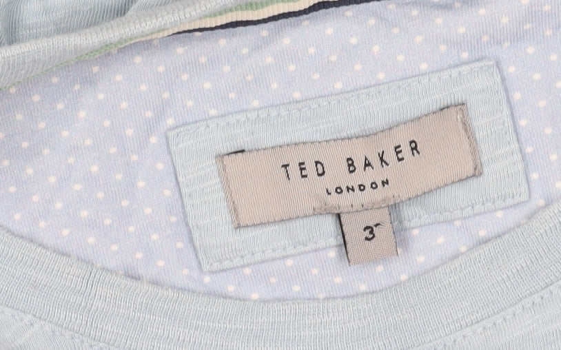 Ted Baker Men's Blue Modal Cotton Crew T-Shirt Medium