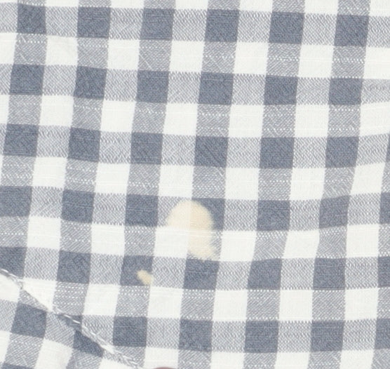 Fat Face Women's Blue Check Blouse, Size 12, Casual