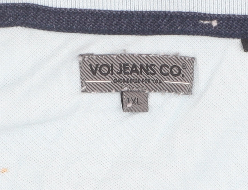 Voi Jeans Co Men's Light Blue 7XL Polo Shirt