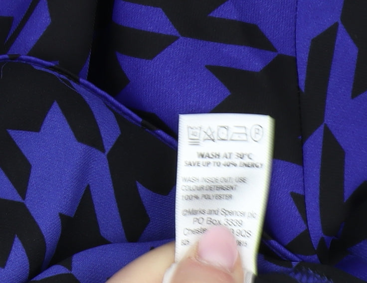 Marks and Spencer Women's Blue Geometric Blouse
