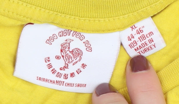 Sriracha Chilli Sauce Yellow T-Shirt XL Casual