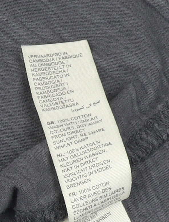 Fat Face Men's Grey Henley Long Sleeve T-Shirt L