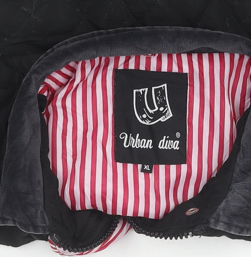 Urban Diva Women's Black Quilted Jacket XL