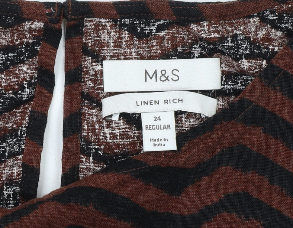 Marks and Spencer Women's Brown Geometric Tank