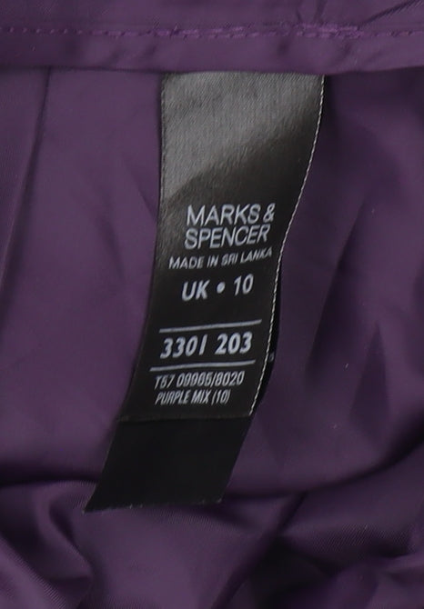 Marks and Spencer Women Purple A-Line Check Skirt UK 10