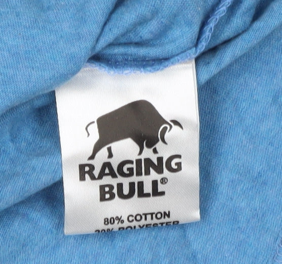 Raging Bull Men's Blue Graphic Print T-Shirt, M, Sports, Crew Neck