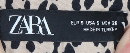 Zara Women's Beige Animal Print Skirt, Size S