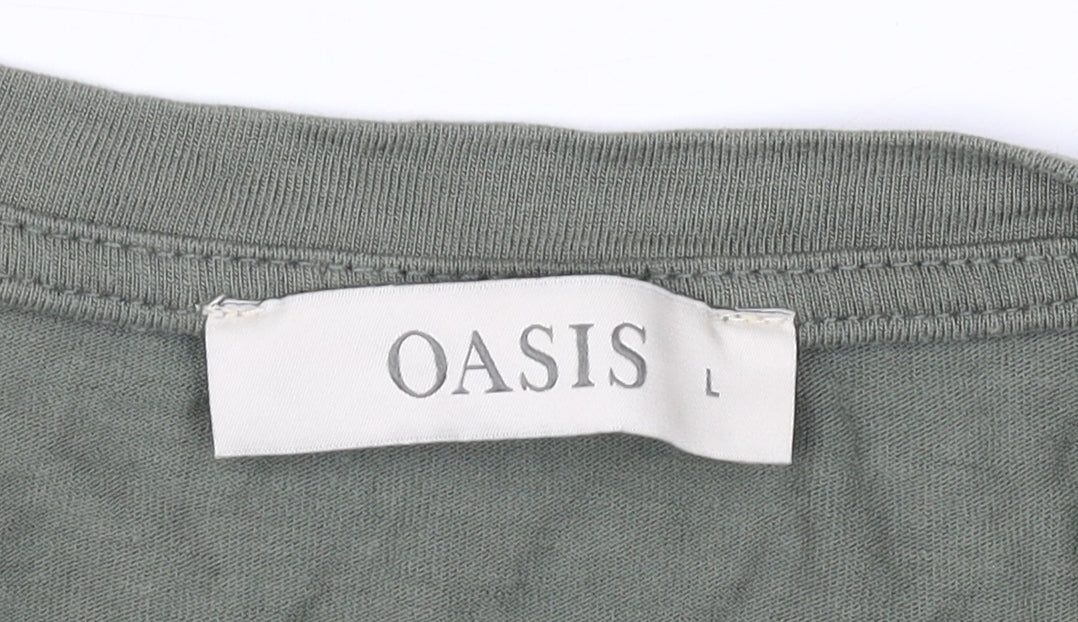 Oasis Women's Green Nature Print T-Shirt L