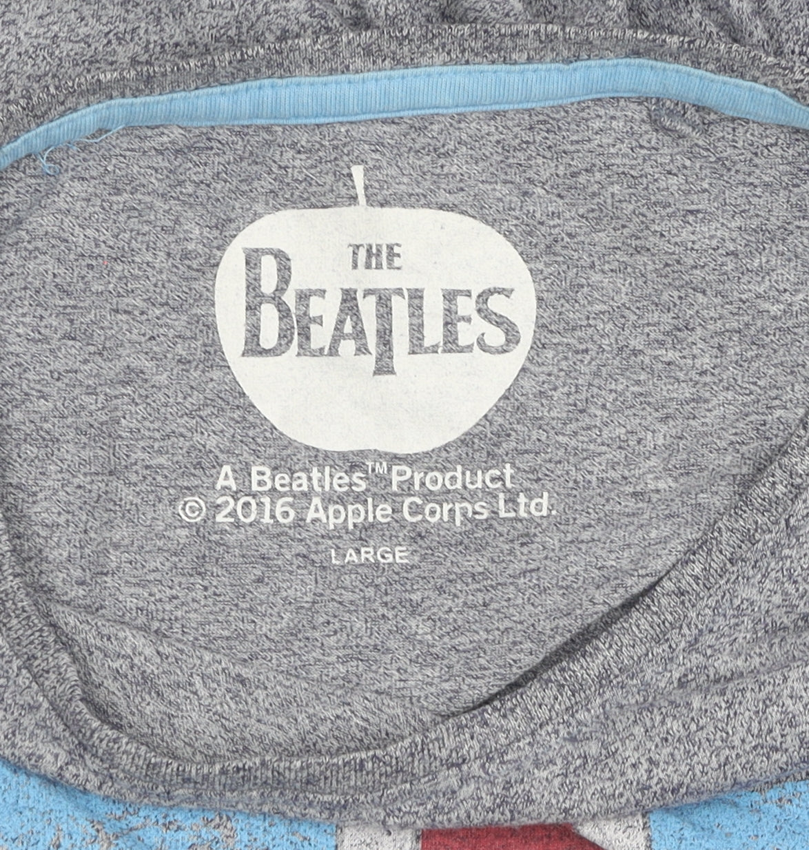 The Beatles Men's Grey Large Patriotic Short Sleeve T-Shirt