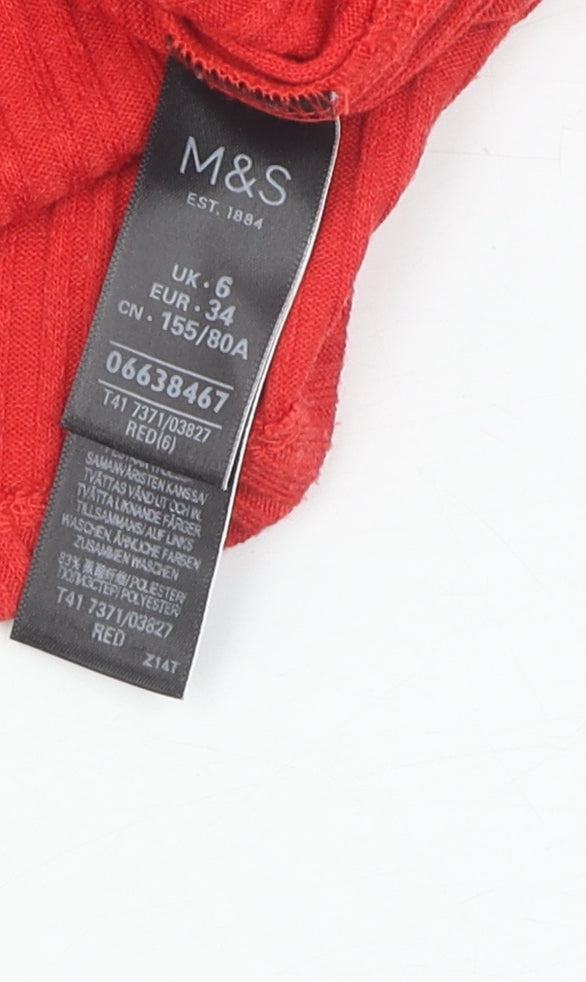 Marks and Spencer Red Sleeveless Knit Top Women Size 6