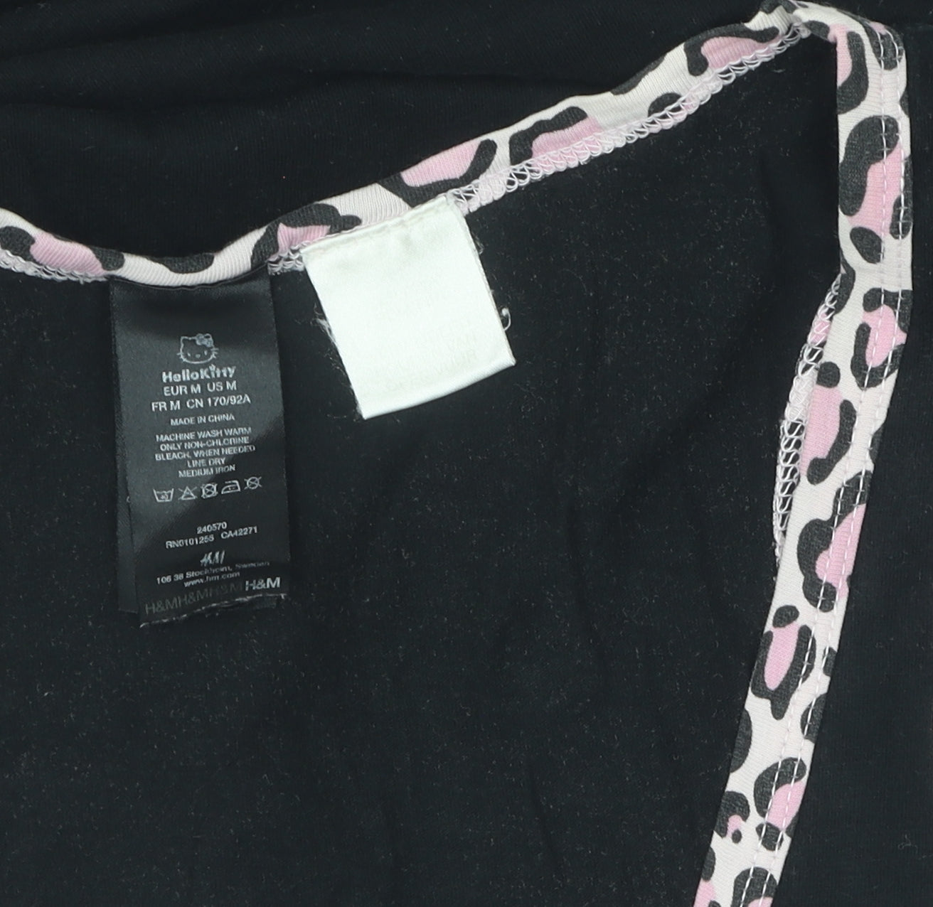 H&M Women's Black Hello Kitty Nightshirt M Cartoon